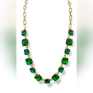 Chic&Chic NY Simulated Emerald Gold Necklace